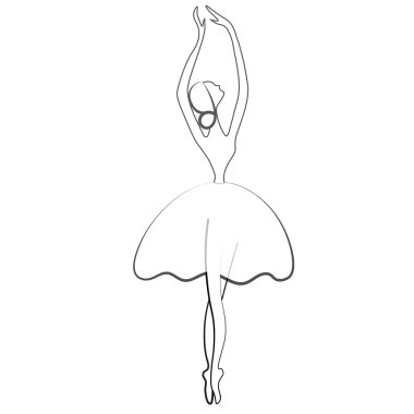 Vector illustrations of ballet icon isolated on white background. Ballet women icon. Ballet stylized symbol. Dance icon. Ballerina in dance silhouettes