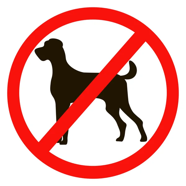 No hay signos de perros aislados sobre fondo blanco — Vector de stock