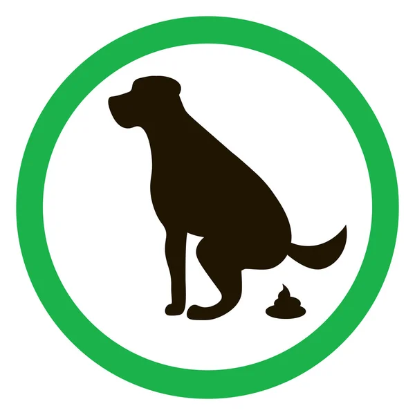 Dog pooping sign silhouette. Ecological cleanliness of the environment, taking care of pets. — Stock Vector