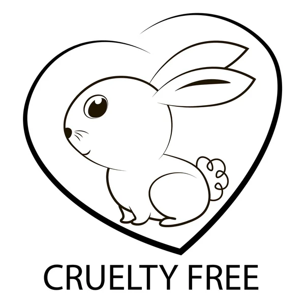 Animal cruelty free icon design. Animal cruelty free symbol design. Product not tested on animals sign with bunny rabbit. Vector illustration. — Stock Vector