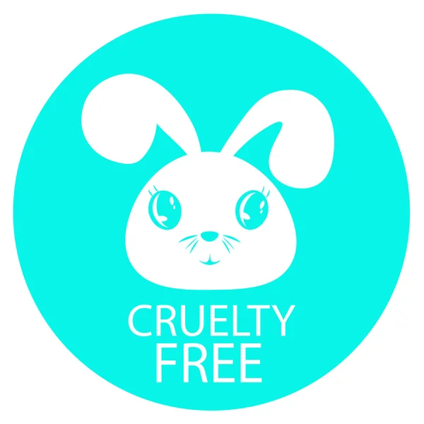 Animal cruelty free icon design. Animal cruelty free symbol design. Product not tested on animals sign with bunny turquoise background rabbit. Vector illustration. — Stock Vector