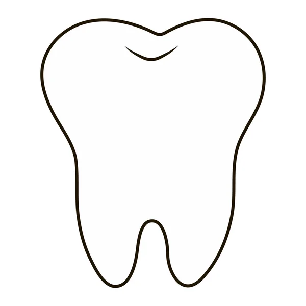 Einfache Karikatur Zahn weiße Silhouette auf blauem Hintergrund, Zähne, Vektorillustration Symbol, Logo erster Zahn. Symbole für Zahnarztpraxen. Pflege der Mundhöhle, Zahngesundheit, Pflege, Krankenhaus — Stockvektor