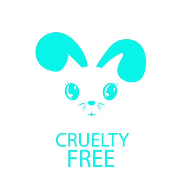 Animal cruelty free icon design. Animal cruelty free symbol design. Product not tested on animals sign with pink bunny rabbit. Vector illustration. — Stock Vector