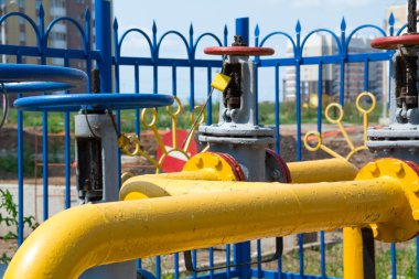 gaz hub, yerleşim evler için gaz dağıtım, bir vana, evlerin ısıtılması ile gaz borusu