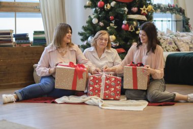 Noel boyunca aile geleneklerimizi canlı tutuyoruz. Tatili tüm ailenle kutla. yumuşak odak