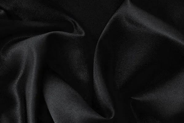 黒を基調とした抽象的な質感。美しい織物の背景です。接近中だ。トップ表示 — ストック写真