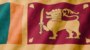 Aslan amblemi ve canlı renklerle dalgalanan Sri Lanka ulusal bayrağının 3 boyutlu animasyonu. Bağımsızlık Günü için kusursuz döngü geçmişi, vatanseverlik ve ulusal sembol kavramı