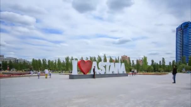 Me encanta el texto Astana — Vídeo de stock