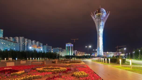 Bayterek-Denkmal in astana — Stockvideo