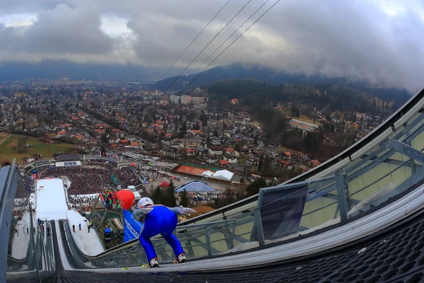 64th Four Hills Tournament, Skier along the ramp
