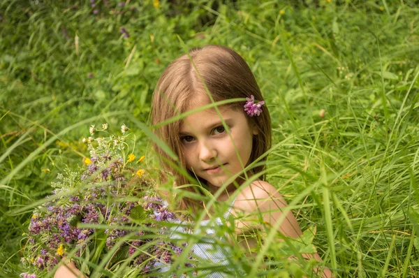 Posando menina do país — Fotografia de Stock