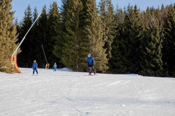 Skiing People Chair Lifts Ski Region Ukraine — Stock Photo, Image