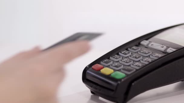 Bezahlung Handel Über Mobiltelefone Und Nfc Technologie Erhöhter Blick — Stockvideo