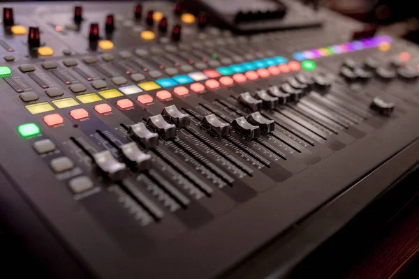 Buttons Equipment Sound Mixer Control Equipment Sound Mixer Control Electornic — Stock Photo, Image