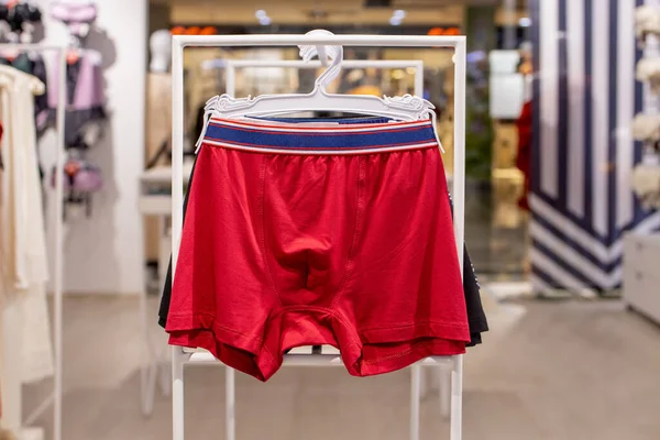 Men\'s underwear in the store. Cotton men\'s briefs.