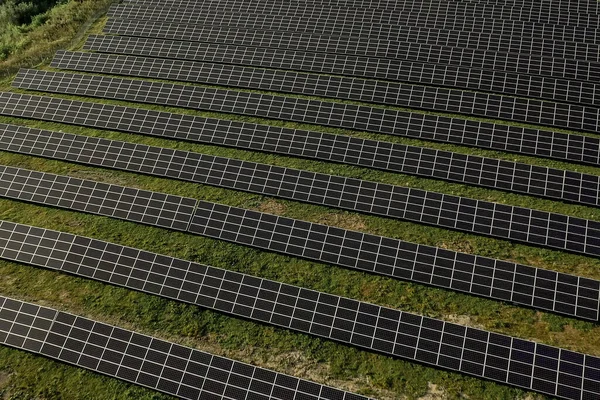 Sonnenkollektoren Aus Der Luft Posolar Panels Der Luftaufnahme Kraftwerk Produziert — Stockfoto