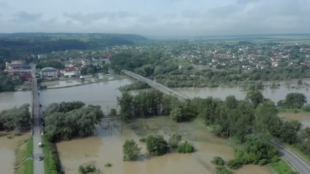 Cambio Climático Los Efectos Del Calentamiento Global Aldea Inundada Granjas — Vídeos de Stock