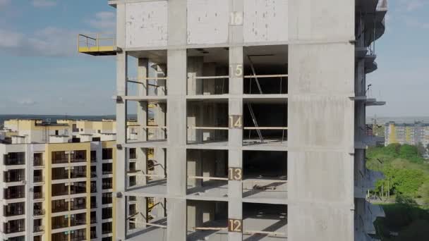 Vue Aérienne Immeuble Résidentiel Élevé Construction Développement Immobilier — Video