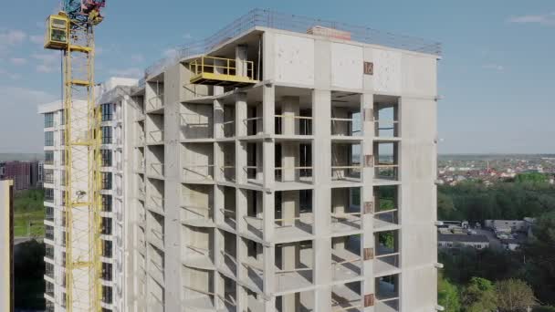 Vue Aérienne Immeuble Résidentiel Élevé Construction Développement Immobilier — Video