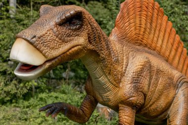 Parkta bir sürü farklı dinozor var..