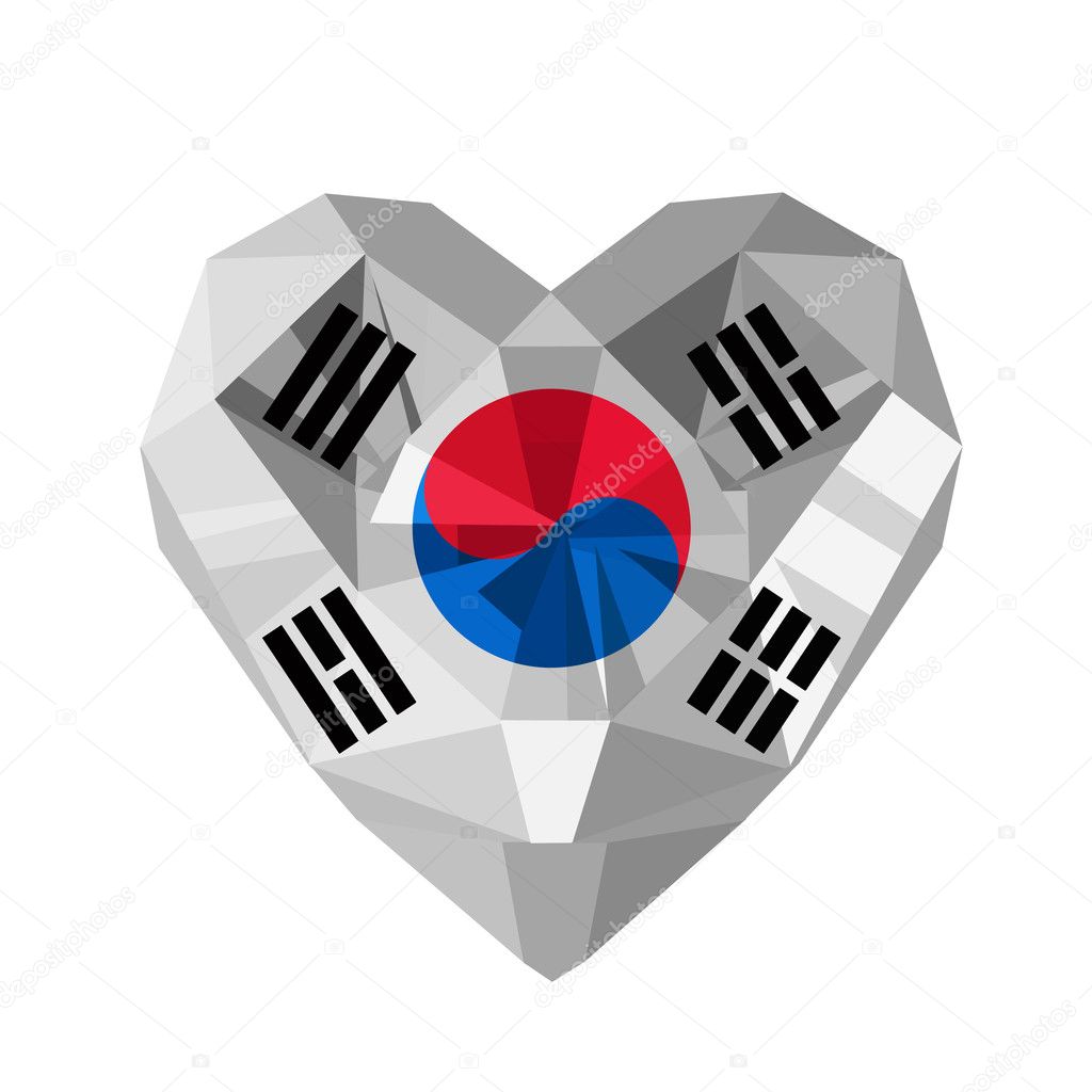 Download Vector Crystal Gem Jewelry Korean Heart Flag Republic ...