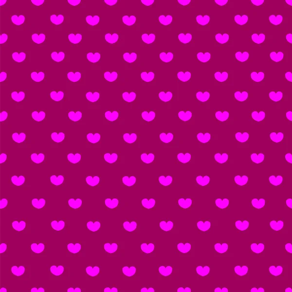 Nahtloses Muster in rosa und lila Herz-Textildruck — Stockvektor