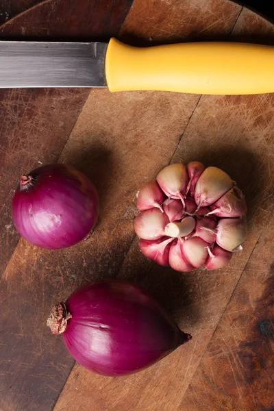 Cipolle rosse e aglio — Foto Stock