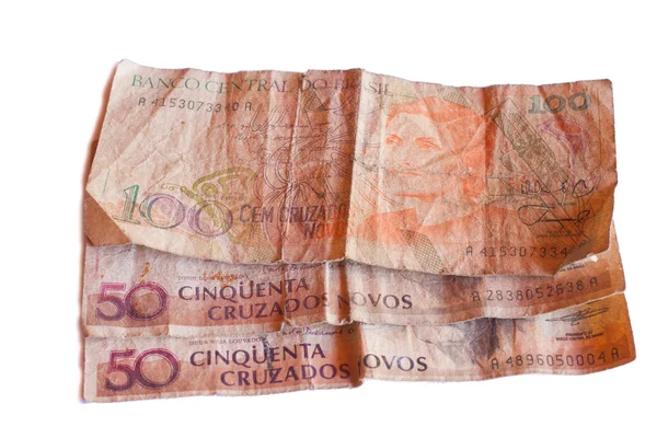 50 бразильских кросадосских банкнот . — стоковое фото