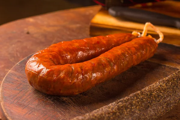Традиционная колбаса чоризо — стоковое фото
