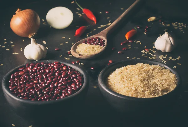 쌀과 콩 — 스톡 사진