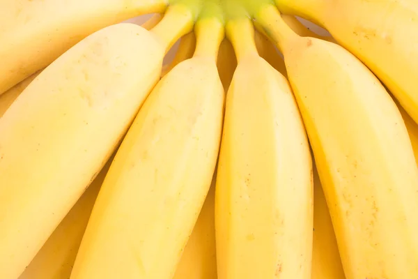 Primo piano su una banana Prata biologica brasiliana su sfondo bianco — Foto Stock