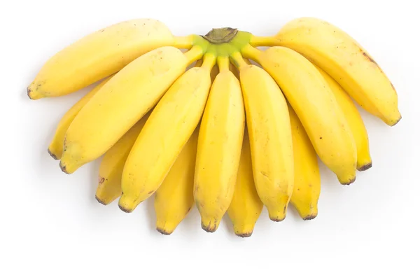 Banana Prata Biologica Brasiliana su sfondo bianco. (Musa x para — Foto Stock