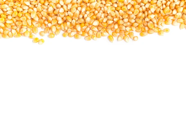 Рамка зерна сирої кукурудзи на білому фоні — стокове фото