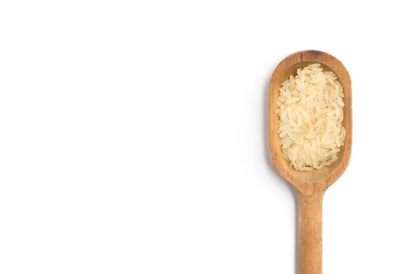Surowy ryż do łyżki — Zdjęcie stockowe