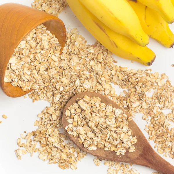 Copos de avena y plátano —  Fotos de Stock