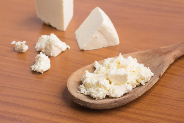 Queijo Ricotta. Foto de close-up — Fotografia de Stock