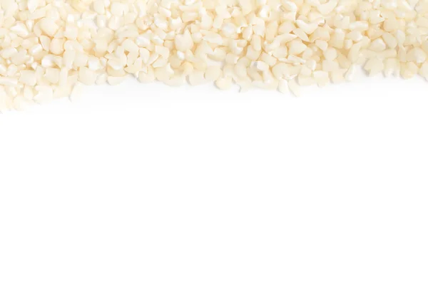 Moldura de grãos de milho ralado branco — Fotografia de Stock