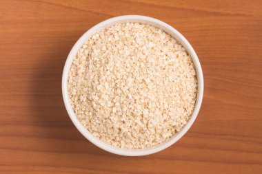 Quinoa pul bir kase içine. Süper yiyecek.