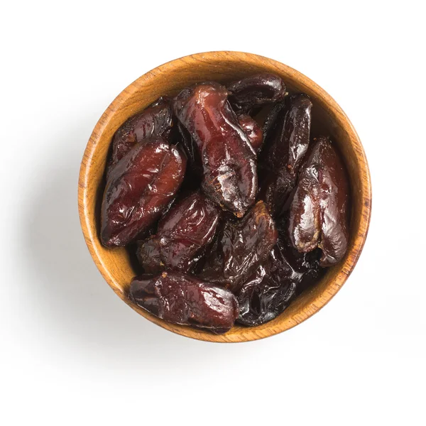 Dried Dates into a bowl. Tamara — Stock Photo, Image