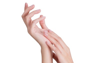 Güzellik Asyalı kadın el rahatlatıcı ve masaj.