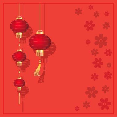Noel kartı ile Çin fenerler