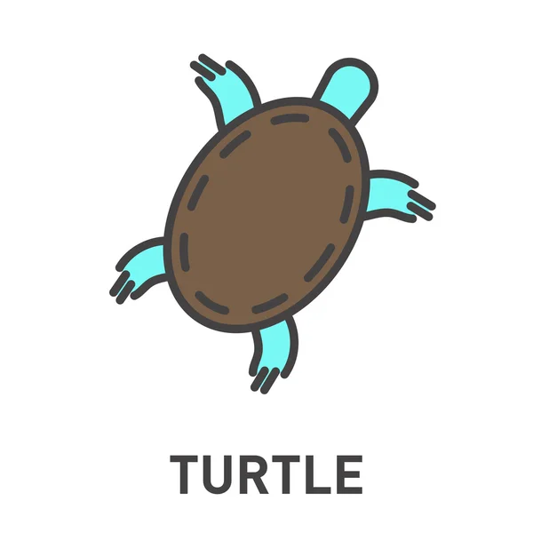 Icono tortuga en estilo plano — Vector de stock