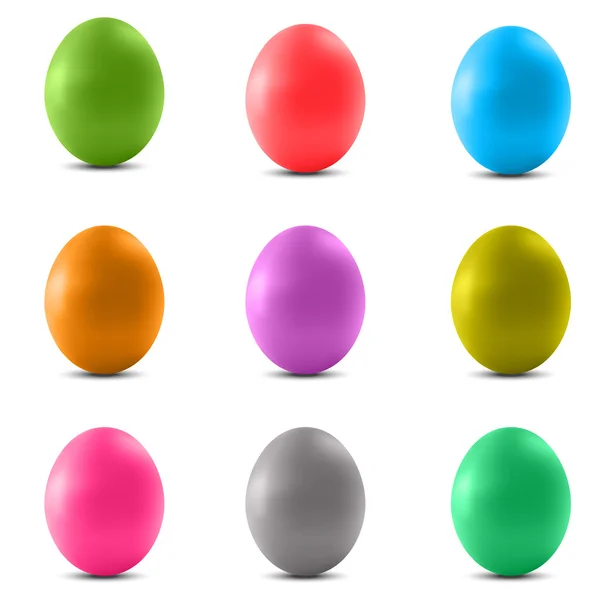 Набор цветных пасхальных яиц — стоковый вектор