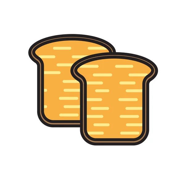 Rebanada de icono de pan — Vector de stock