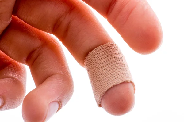 Beyaz bandaj parmak — Stok fotoğraf