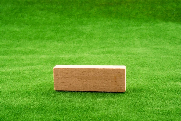 Dřevěné domino na trávě — Stock fotografie