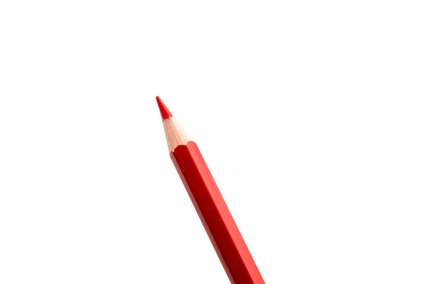 Красный карандаш на белом фоне — стоковое фото