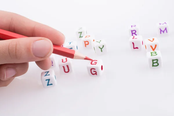 Letter cubes on a white background — Stock Photo, Image