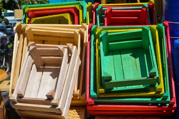 Cajas de madera coloridas — Foto de Stock