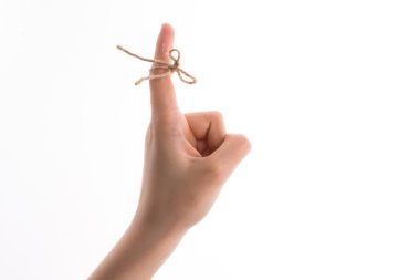 Bir kurdele ile bağlanmış el